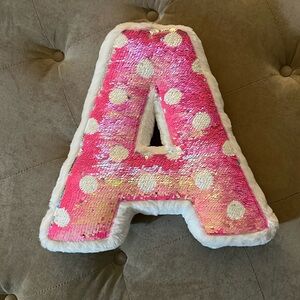 Justice letter “A” sequins pillow